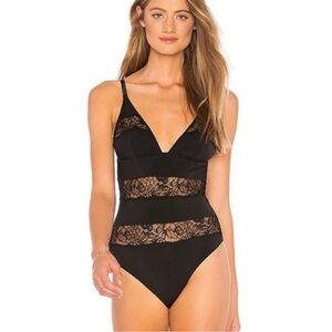 Fleur du Mal Black Lace bodysuit